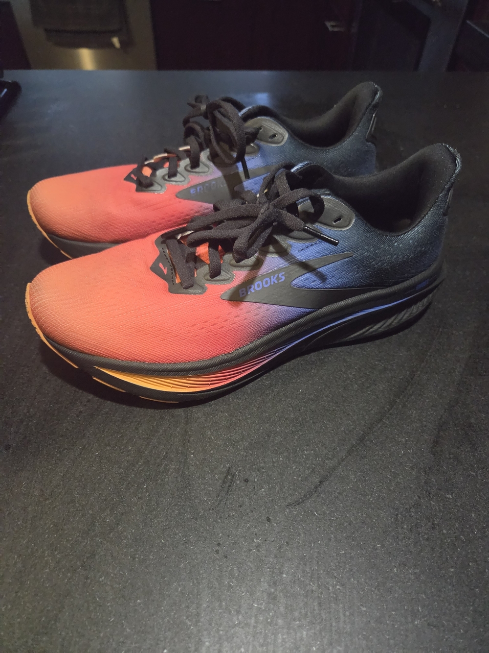 Brooks Ghost 17 Women's Red to Black Gradient Athletic Running Shoes